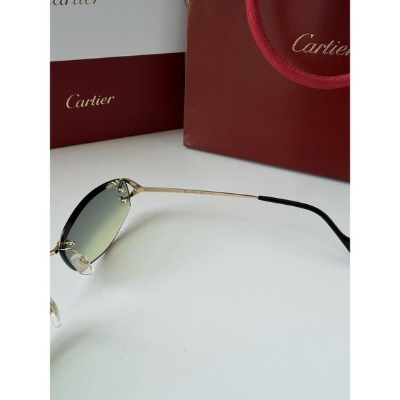 CARTIER C De Cartier CT0467S 003 Gold Green Gradient Women Sunglasses AUTHENTIC main image 8